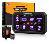 Auxbeam RGB 8 Gang Switch Panel 5.3 Inch RB80 XL with Off Backlight Toggle Momentary Pulsed Switch Pod for Truck ATV Offroad Marine Multifunction Waterproof Circuit Relay System Box, 2 Years Warranty