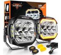 Auxbeam Ultra-Wide LED Pod Light 270° Dual Side Shooter, 5 Inch 174W Amber DRL+Turn Signal Offroad Fog Lights, Flood Spot Brighter Driving Spotlight Cubes with Yellow/Black Covers, X-PRO Series, Pair