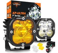 Auxbeam XP-Ultra Series 3Inch 80W Spot Flood Combo Ditch Lights, Far & Wide Amber White Cube Lights Offroad LED Bar, 9600LM Yellow Driving LED Pods with Light Covers, Pair