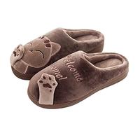 AUXDIQ Mens Womens Comfort Slippers Plush Lining Winter Memory Foam House Shoes Slip On Bedroom Slippers Coffee 4/5 UK