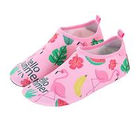 AUXDIQ Water Shoes Womens Mens Outdoor Quick Dry Unisex Sports Aqua Shoes for Beach Diving Snorkeling Surfing, Flamingo Fruit, Size 6/7