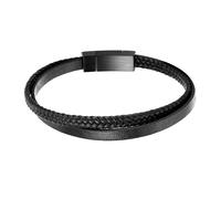 Auxere Bracelet Leather 45869 KXD08671-21 cm - Man - Leather Black 21 cm