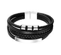 Auxere Bracelet Leather KXD0867-19 cm - Man - Genuine Leather Black 19 cm