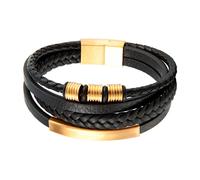 Auxere Bracelet Leather KXD0868-16,5 cm - Man - Genuine Leather Black 17 cm