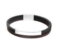 Auxere Bracelet Leather KXD0870-19 cm - Man - Genuine Leather Black 19 cm