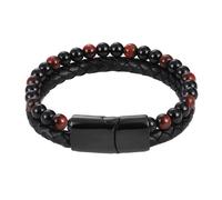 Auxere Bracelet Leather KXD0877-21 cm - Man - Genuine Leather Black 21 cm