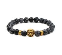 Auxere Lion Bracelet Stone KXD0238 - Man Black 16 cm