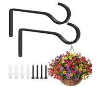 AUXHCYL 2Pcs Hanging Basket Brackets Outdoor,15.24cm Heavy Duty Plant Hangers for Hanging Baskets,Small Metal Hooks Wall for Lantern, Bird Feeder(Black)
