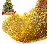 AUXHCYL 3000 Christmas Tinsel Strands,Gold Tinsel,Angel Hair Tinsel for Xmas Decor,Lametta for Holiday Christmas Tree Decorations