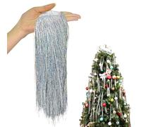 AUXHCYL 3000 Christmas Tinsel Strands,Silver Tinsel,Angel Hair Tinsel for Xmas Decor,Lametta for Holiday Christmas Tree Decorations
