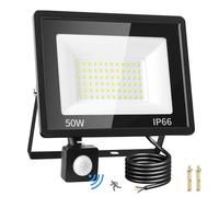 AUXHCYL 50W Security Lights Outdoor Motion Sensor, 4500 Lumens PIR Security Lights, IP66 Waterproof Motion Sensor Outdoor Wall Light, LED Floodlights for Gardens, Garages, Backyard