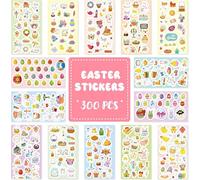 AUXHCYL Easter Stickers for Kids - Over 300 Happy Easter Bunny Stickers for Party Bag Fillers, Self Adhesive Sticker for Scrapbooking, Crafts, Decorating Cards Gifts - Rabbit Egg Chick Sticker