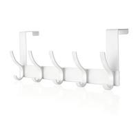 AUXHCYL Over Door Hooks, Over Door Hanger, Hanger Coat Hook for Towel, Clothes, Bag, Robe, Storage Space Saving for Bathroom, Bedroom, Wardrobe (White)