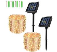 AUXHCYL Solar Fairy Lights Outdoor Garden, 2Pack 240 LED 24M/92FT Solar Lights Outdoor Garden Waterproof, 8 Modes String Light for Patio Yard Party, Balcony, Wedding, Trees, Fence (Warm White)