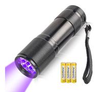 AUXHCYL UV Torch Light,9 LED 395nm Ultraviolet Flashlight Torch, Black Light Detector for Pet Urine on Floors/Carpets,3 AAA Batteries Included