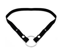 Auxiliary Chastity Belt Strap - Adjustable Support Band with Scrotum Ring for Male Chastity Devices - Durable Stainless Steel Harness Accessory for Secure Cage Fit & BDSM Play (Black)