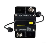 Auxiliary High Current Circuit Breaker from 30A to 300AMP; Manual Reset Solution for Boats and Off Road Vehicles Operating Under Load Stress (60A)
