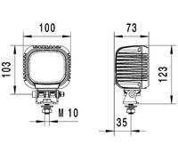 HELLA VALUEFIT 1GA 357 109-002 LED-Worklight - S3000 - 12/24/48V - 3000lm - Bolted/mounting - Swivelling Mounting Bracket - Short distance lighting - Cable: 800mm - Plug: DEUTSCH plug