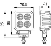 HELLA VALUEFIT 1GA 357 110-002 LED-Worklight - TS1700 - 12/24V - 1700lm - Bolted/mounting - Swivelling Mounting Bracket - Short distance lighting - Cable: 800mm - Plug: open cable ends