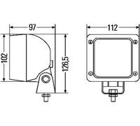 HELLA 1GA 997 506-021 Halogen-Worklight - Ultra Beam - 12/24V - mounting/Bolted - Swivelling Mounting Bracket - Long-range illumination - Plug: AMP
