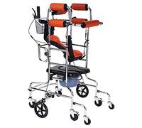 Auxiliary Standing Walking Frame Walker, Adjustable Walking Aid with Toilet/Storage Basket, Wheel Rollator Walker for Disabled Adult to Practice(for Women)