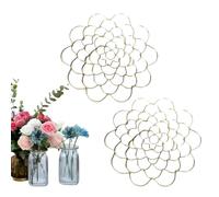 Auxiliaryn Stainless Steel Floral Grid Organizer, Easy Arranger Floral Organizer, Reusable Floral Grid for Vase for Flowers Stems Bouquets Plant Fixation (Gold,6in)