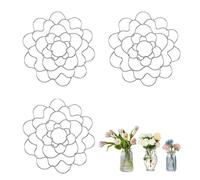 Auxiliaryn Stainless Steel Floral Grid Organizer, Metal Reusable Floral Grid, Plant Flower Arrangement Holder Insert, Durable Flower Frog Wire Arranger Twist for Vase(3pcs-Silver-5")