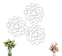 Auxiliaryn Stainless Steel Floral Grid Organizer, Plant Flowers Stem Grid Holder Insert, Reusable Flower Arrangement Holder for Vase Stems Bouquets (Silver, 5in)