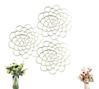 Auxiliaryn Stainless Steel Floral Grid Organizer, Plant Flowers Stem Grid Holder Insert, Reusable Flower Arrangement Holder for Vase Stems Bouquets (Gold, 4in)