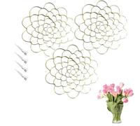 Auxiliaryn Stainless Steel Floral Grid Organizer, Plant Flowers Stem Holder Insert for Flower Frogs Vase Stems Bouquets (Gold,5in)
