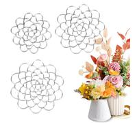 Auxiliaryn Stainless Steel Floral Grid Organizer,Reusable Floral Grid for Vase Flower Arrangement Holder Plant Flowers Stem Grid Holder Insert for Bouquets Home Decor (Silver,3pcs 4+5+6in)