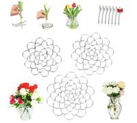 Auxiliaryn/Succeedto/Sakesfor Stainless Steel Floral Grid Organizer, Plant Flowers Stem Grid Holder Insert, Easy Arranger Floral Organizer for Vase Stems Bouquets (Silver 4+5+6 in)