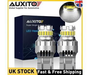 AUXITO 2X 7443 7440 LED White Reverse Backup Brake Tail Stop Parking Light Bulbs