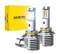 AUXITO 9005 Bulbs, 30000LM 6500K Cool White LED Fog Light Fanless 1:1 Halogen Size Plug and Play, CANbus Ready No Flicker, Pack of 2