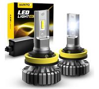 AUXITO H11 H8 H9 LED Bulbs, 400% Brighter, 6500K White Fanless Lights, Plug and Play Halogen Bulb Replacement H8 Fog Light, Pack of 2