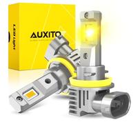 AUXITO H11 Yellow LED Fog Light Bulbs or DRL, 600% Super Bright 3000K Amber Yellow Light, H8 H16 Replacement for Cars, Non-Polarity, Pack of 2