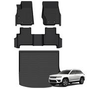 Auxko All Weather Floor Mats Cargo Mat Fit for Jeep Grand Cherokee(Not WK or L) 2022-2024 TPE Rubber Liners All Season Guard Odorless Anti-Slip Floor Mats Cargo Liner