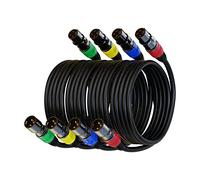AuxLink XLR Cables, XLR Microphone Cable 10 ft 4 Pack, Gold-Plated 3-pin XLR Speaker Cable Male to Female Balanced Mic Cable