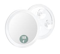 Auxmir 10 x Magnifying Mirrors 10x with 3 Suction Cups, 10 cm Round Makeup Mirror with Magnification, Makeup Mirror for Home, Bathroom and Travel, Portable, Removal of Blackheads/Bubbles