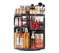 Auxmir 360° Rotating Makeup Organiser, 9-Tier Adjustable Storage, Black | Quick Access, Makeup, Skincare Storage, Perfume Display, Space-Saving Organisation, Vanity Tables and Bathroom Countertops