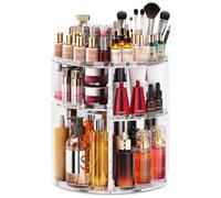 Auxmir 360° Rotating Makeup Organiser, 9-Tier Adjustable Storage, Clear