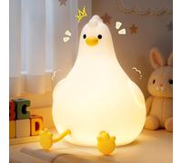 Auxmir Cute Night Light, Soft Silicone Baby Nursery Table Lamp with RGB Colors, 3 Levels White Light, 2000mAh Rechargeable, Portable LED Touch Night Light for Kids, Bedroom, Room Decor