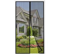 Auxmir Fly Screen Balcony Door Magnetic 120 x 220 cm, Thickened Fly Screen Door with Stronger Magnets 4 cm Wide Adhesive Strips, Insect Protection Balcony Door No Drilling for Patios Living Room