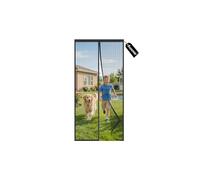 Auxmir Magnetic Fly Screen Door 90x200cm, 4cm Wider Full Frame Heavy Duty Magic Tape, No Drill Self-Sealing Hands Free Mesh, Powerful Magnets, Anti Mosquito & Bugs for Patio/French Door, Black