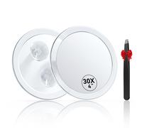 Auxmir Magnifying Mirror 30x with 3 Suction 15L x 5W cm, 30x-φ10cm(weiß)