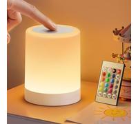 Auxmir Night Light, 3000mAh Rechargeable LED Bedside Table Lamp, Touch & Remote Control Dimmable Light, RGB Color Changing, Portable Lamp for Bedroom, Living Room, Camping, White