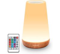 Auxmir Night Light, LED Touch Bedside Table Lamp, Remote Control Dimmable Light with RGB Color Changing, USB Rechargeable, Portable Lamp for Children