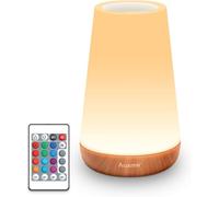 Auxmir Night Light, LED Touch Bedside Table Lamp, Remote Control Dimmable Light with RGB Color Changing, USB Rechargeable, Portable Lamp for Children, Kids, Bedroom, Living Room, Camping