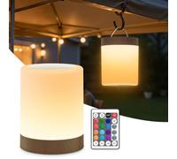 Auxmir Night Light, Rechargeable Table Lamp, Brown, Remote Control, 3000mAh | Portable LED Touch Lamp with Remote Control, 13 Colour Changing and Dimmable Light for Bedroom, Living Room or Camping