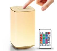 Auxmir Rechargeable Night Light, 4000mAh LED Lamp with Touch and Remote | Portable Bedside Table Lamp with RGB Colors, 4 Light Modes, Timer , Dimmable Brightness for Bedrooms, Kids' Rooms and Travel